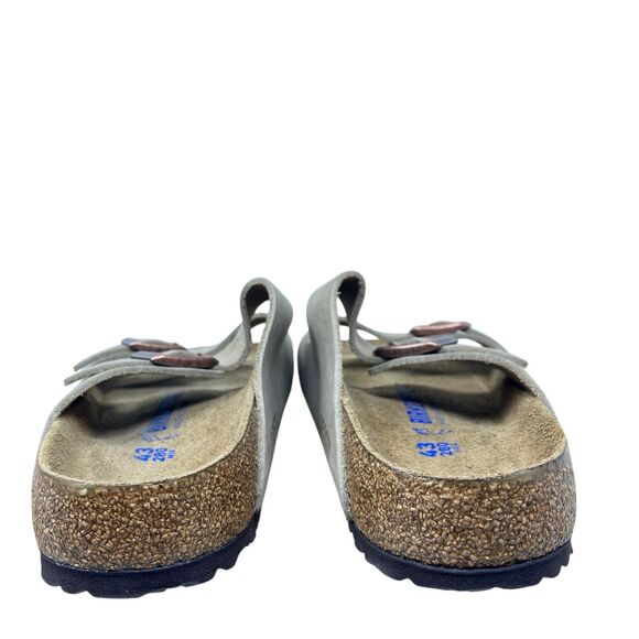 Birkenstock Arizona Sandals Mens 10 Taupe Oiled Leather Slip On Soft Footbed - Picture 6 of 12